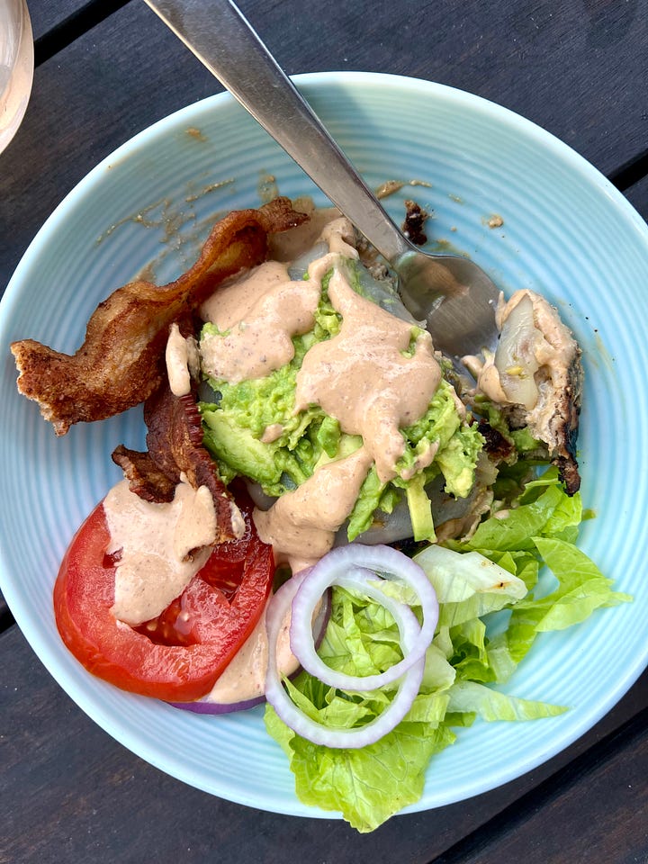 Turkey burger bowls with toppings