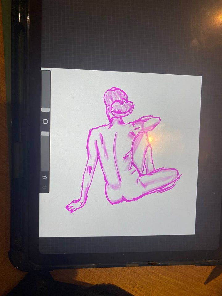 Drawings of a female nude