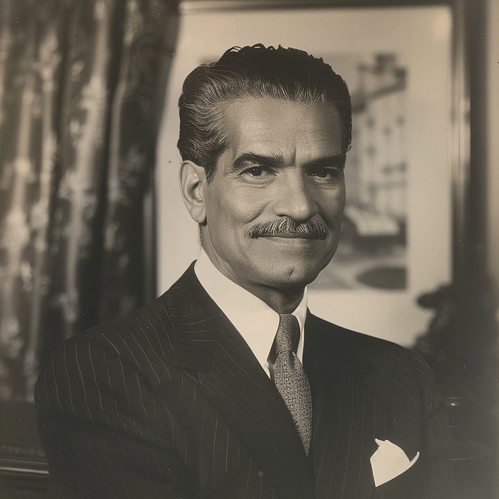 Alberto Morante (L) and Leroy Meador (R), cofounders of Panavia Airlines, seen in 1940s era photographs.