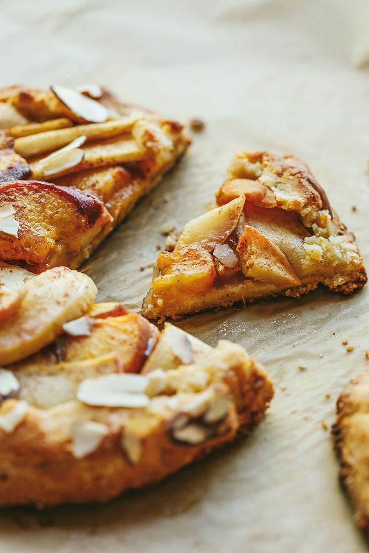 Peach apple galette.