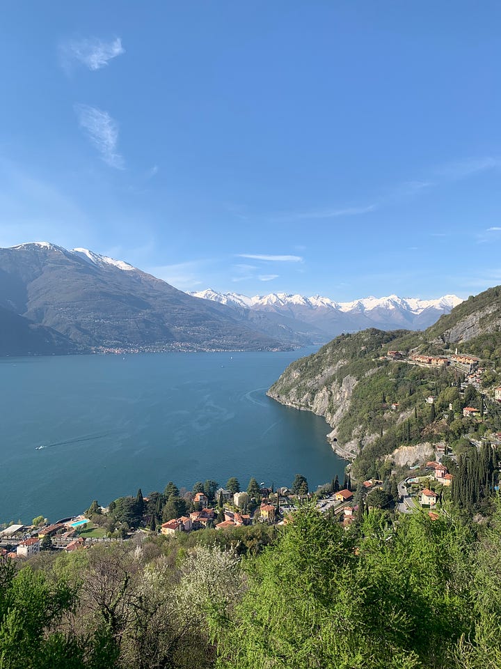 photos from Menaggio on Lake Como of gelato, the views, pasta, the lake