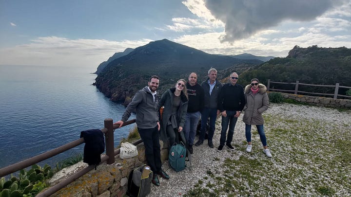 Marine Sabres researchers in Capraia, Italy in the Tuscan Archipelago