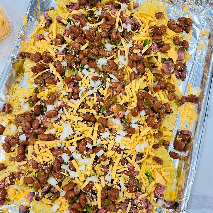 beef and bean sheet pan nachos for easy dinner ideas