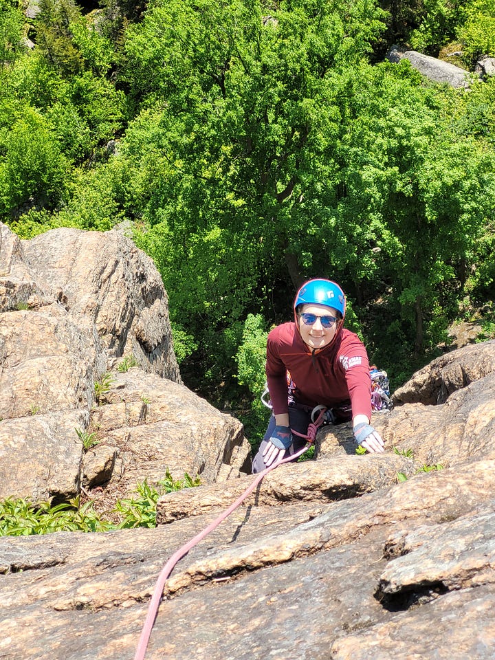 rock climbing on Poke-O-Moonshine Mountain in Upstate New York