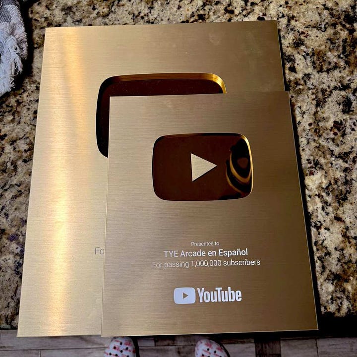 YouTube Play Button gold and silver size comparison