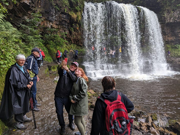 Guided walk at the brecon beacons waterfalls area Pontneddfechan and Ystradfellte