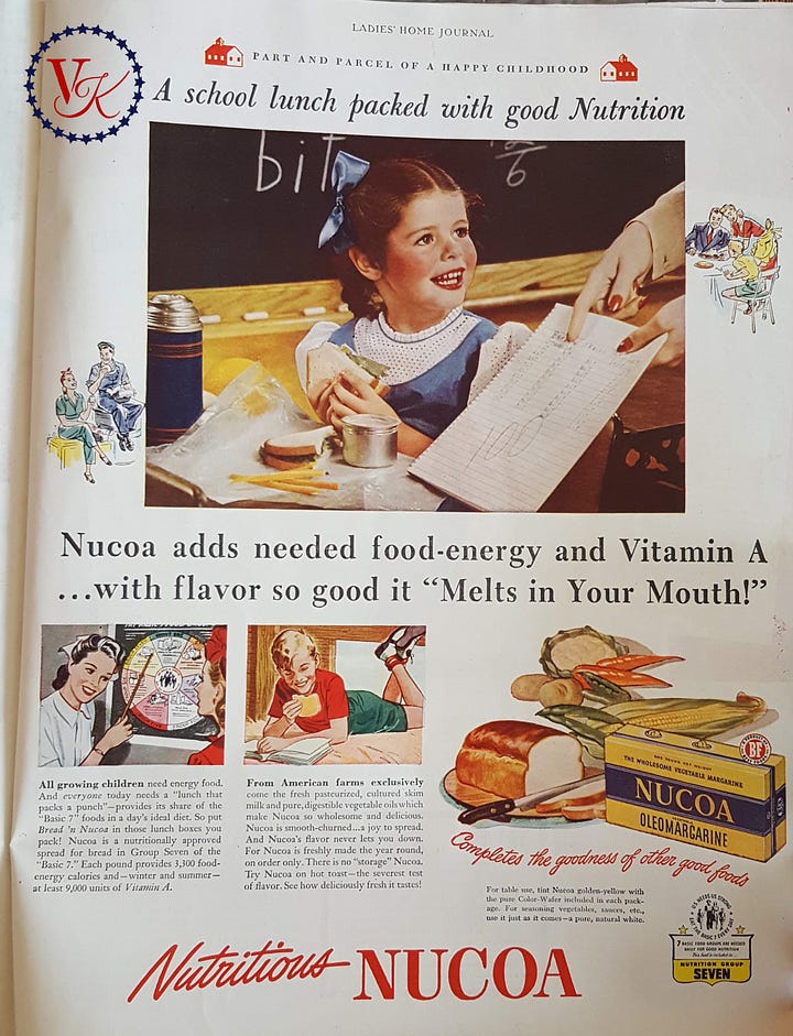 various ads promoting the importance of a healthy nourishing lunch