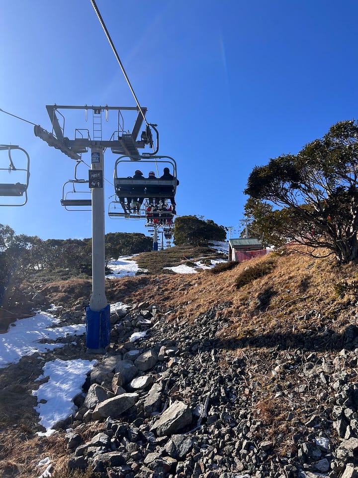 Mount Buller photos from a week ago. No snow.