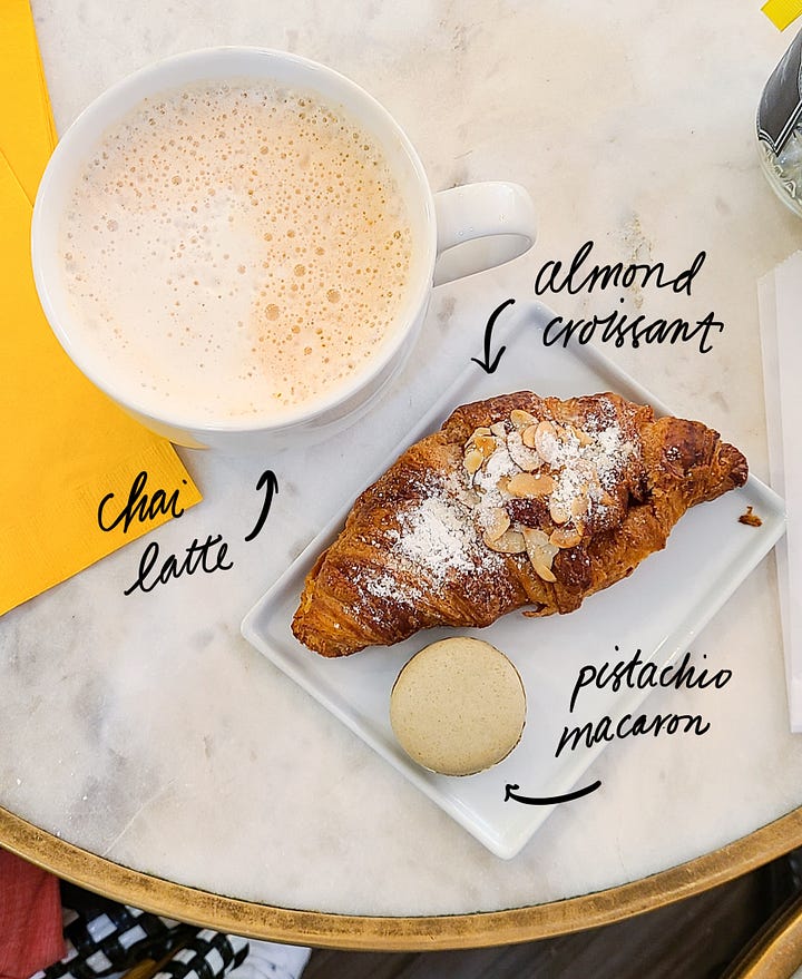 Renaissance Patisserie pastry items and beverages