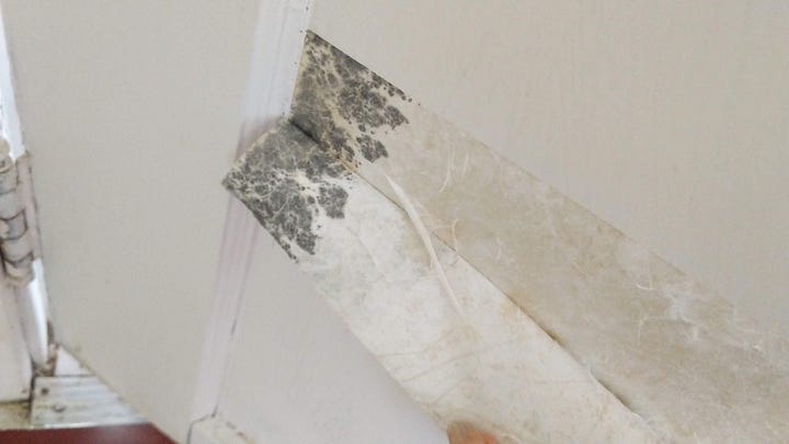 Removing contact paper on a door