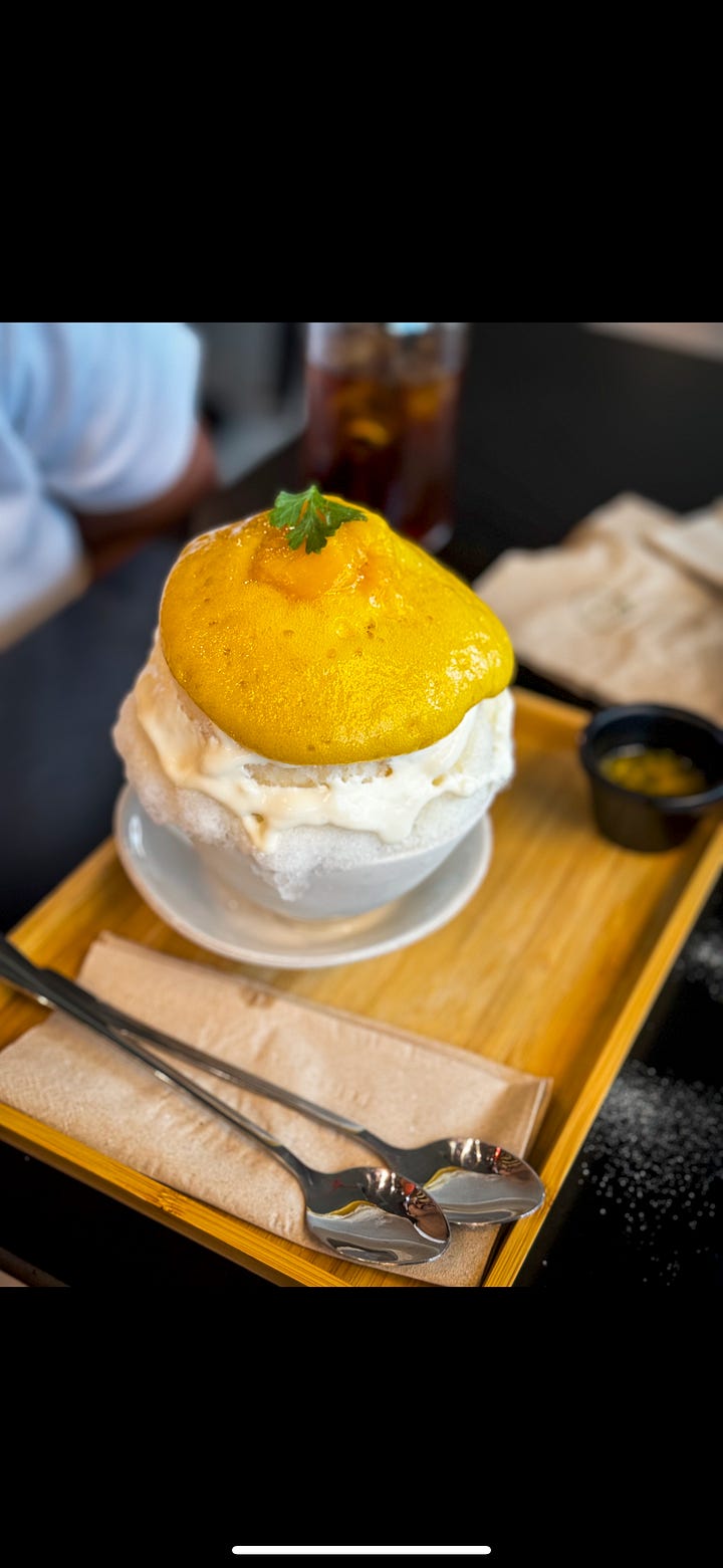 Seoul Street Cafe: Vegetarian Gyozas and their Mango Shaved Ice Bowl