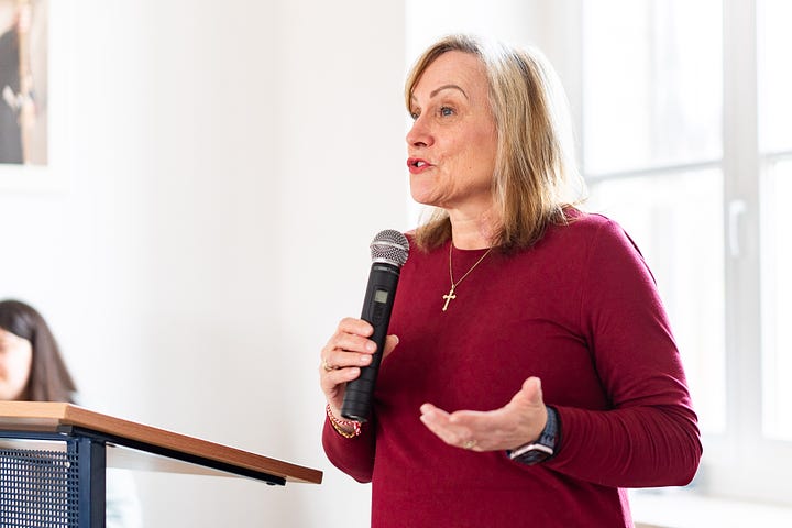 Woman giving presentation