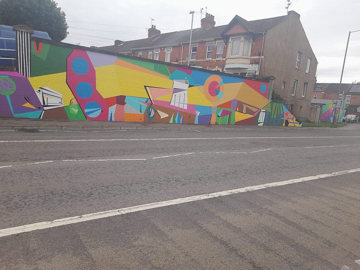 One of Paul's latest art murals on Fleming Way, Swindon.