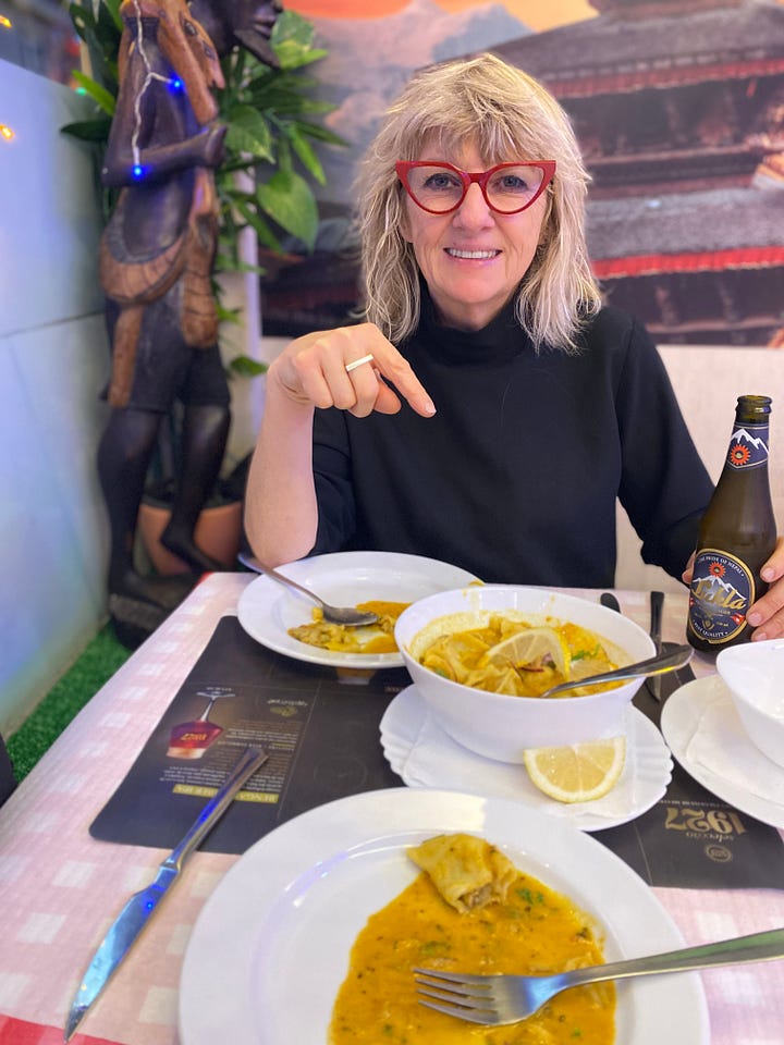 woman and man in restaurant