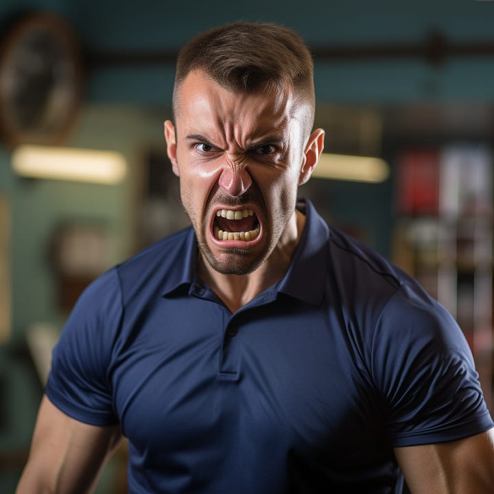 Angry gym teacher: Original vs. Daniel