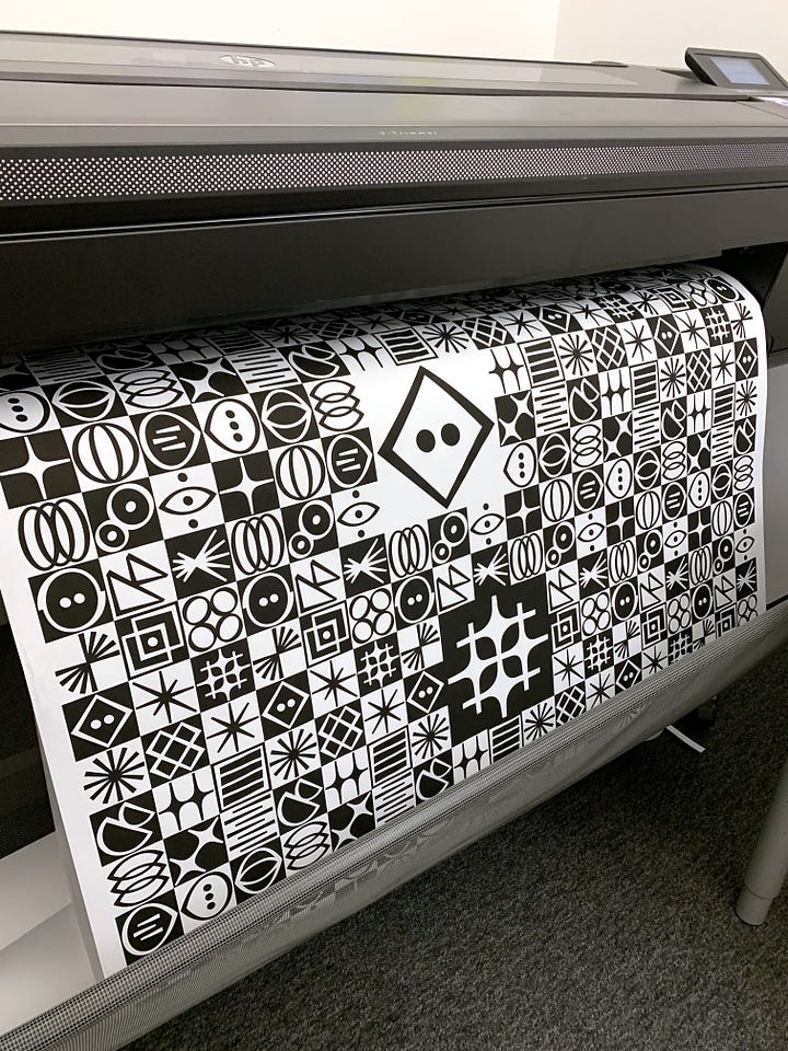 Printing of Bauble wrapping paper