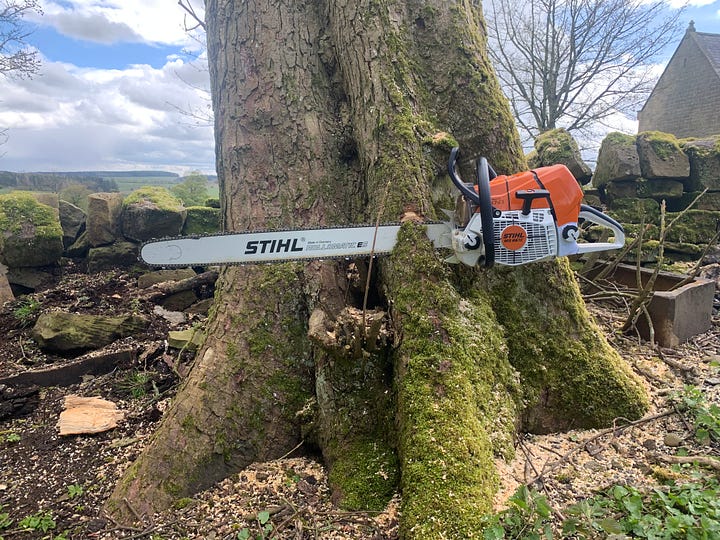 The three foot bar was too small for the tree. It was MASSIVE. I was very grateful to the gaffer for letting me do this one.