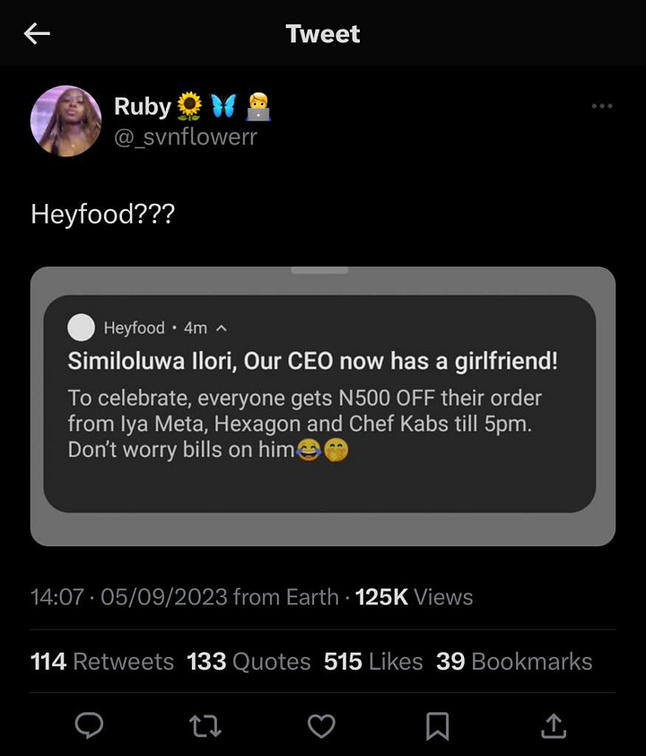 Some viral content from HeyFood