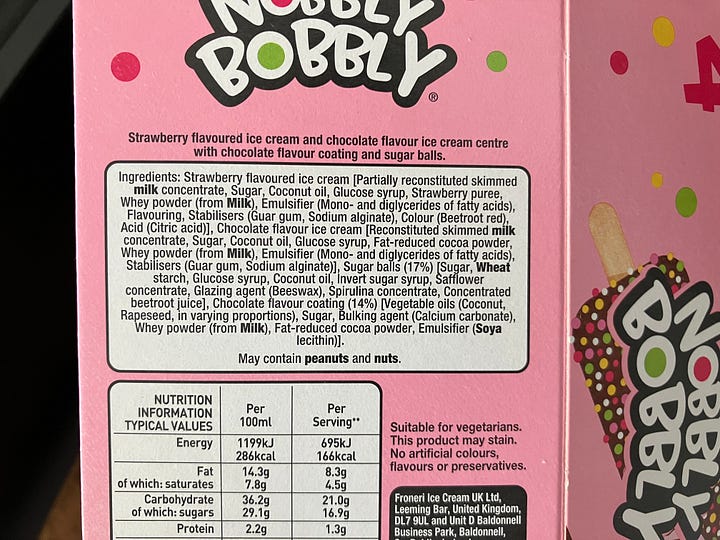 Probably not the fairest comparison, but: ingredients list on a Brickell's pot vs ingredients list on a pack of Nobbly Bobbly