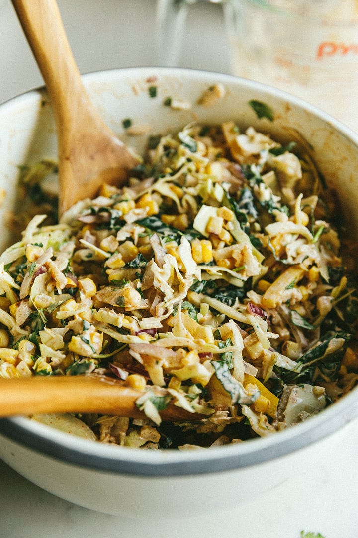 Mexican street corn slaw in the making. 