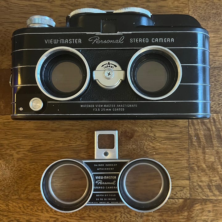 View-Master Personal Camera with Close-Up Attachment