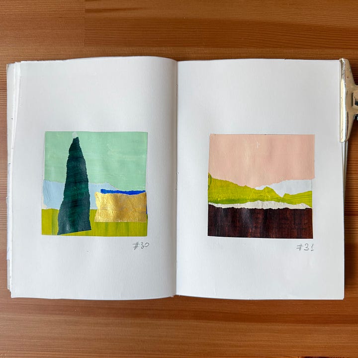 Collage art, mixed media art, sketchbooks