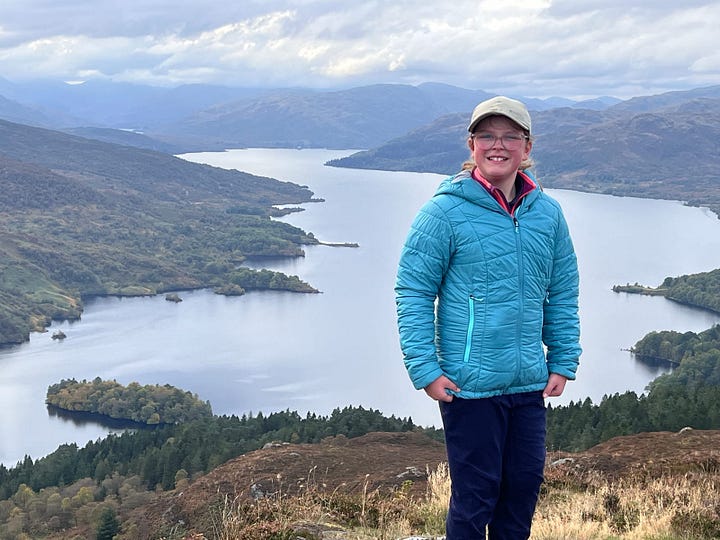 A few photographs from the the top of Ben A’an. The large loch is Loch Katrine and the smaller one behind the tent is Loch Achray.