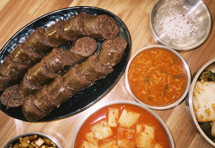 Dishes at Myung Ga