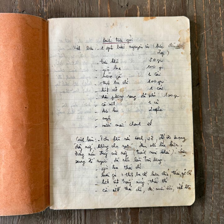 mom's recipe notebook