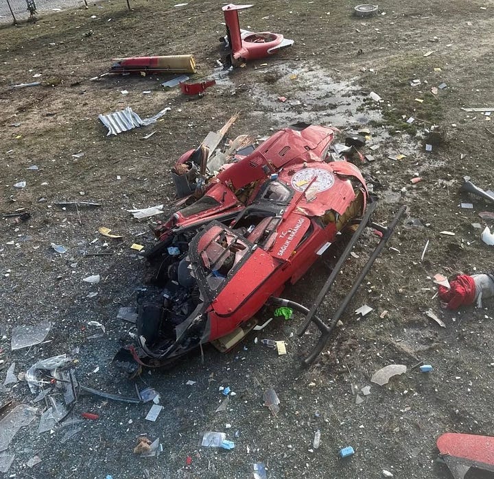 Sağlık Bakanlığı'na bağlı ambulans helikopter, Manisa'da düştü.