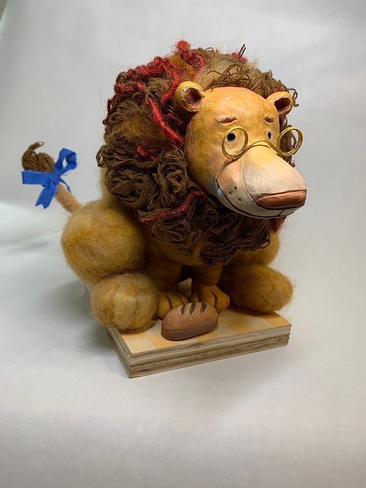 Leon finished at home from the puppet making workshop at watkins college led by red nose studio chris sickels