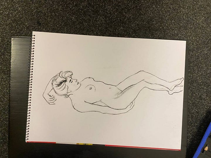 nude female life drawing in cardiff
