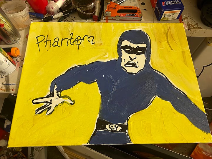 Paintings of Phantom from Defenders of the Earth.