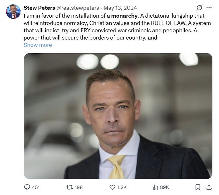 Stew Peters nazi X posts