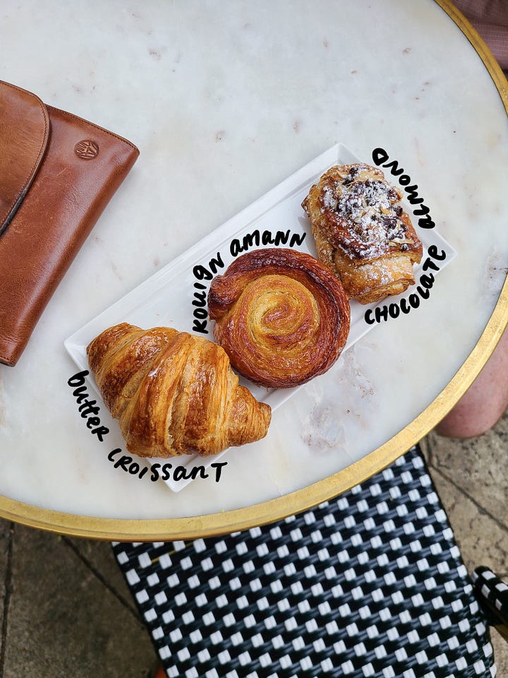 Renaissance Patisserie butter croissant, kouign amann, chocolate and almond croissant