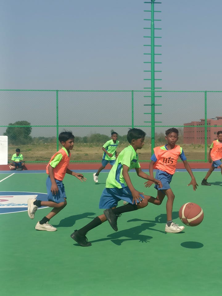 Basketball Court at Dr. BR Ambedkar Gurukulam School, in Chittoor, Andhra Pradesh