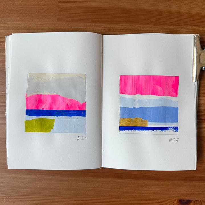 Collage art, mixed media art, sketchbooks