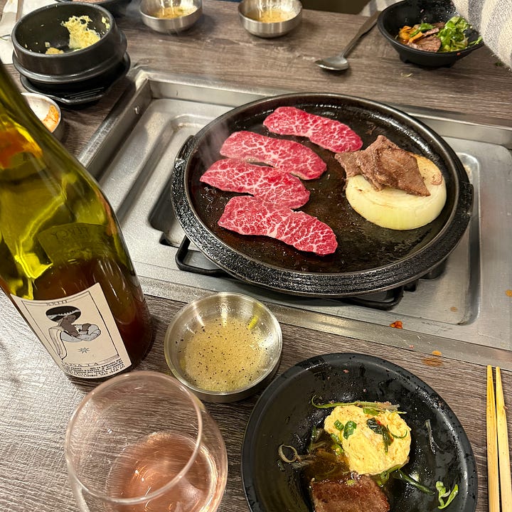 Galbi bbq at Seoul Garden & Tatiana's grandparents at Seoul Garden