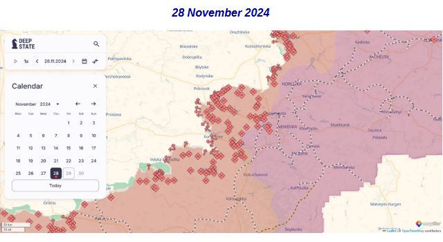 Russian progress aroung Kurakhove, November 2024