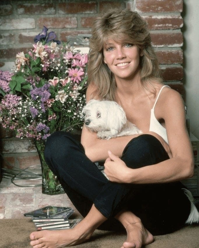Winona Ryder (1985), Stand By Me BTS (1986),  Carrie Fisher posing with a stormtrooper. London, 1980, Heather Locklear with her dog and CDs, Afterparty with Cheers cast