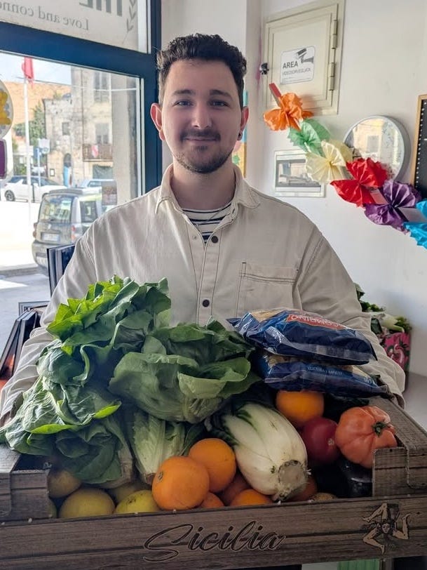 surplus produce for our community kitchen in Sicily