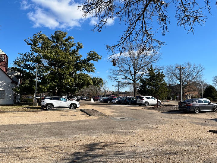 parking lot near Colonial Williamsburg