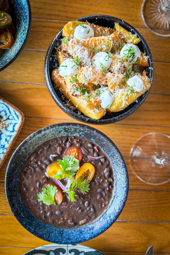 Wagyu picanha with feijoada and Algarve tomato salad