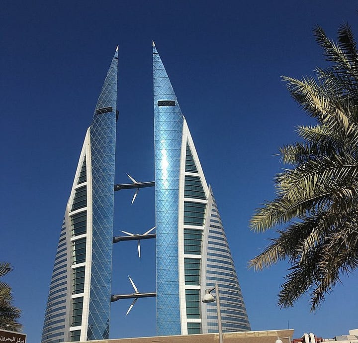 LEFT: Bahrain World Trade Center. RIGHT: Strata SE1.