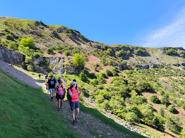 hill walking in wales in the sunshine