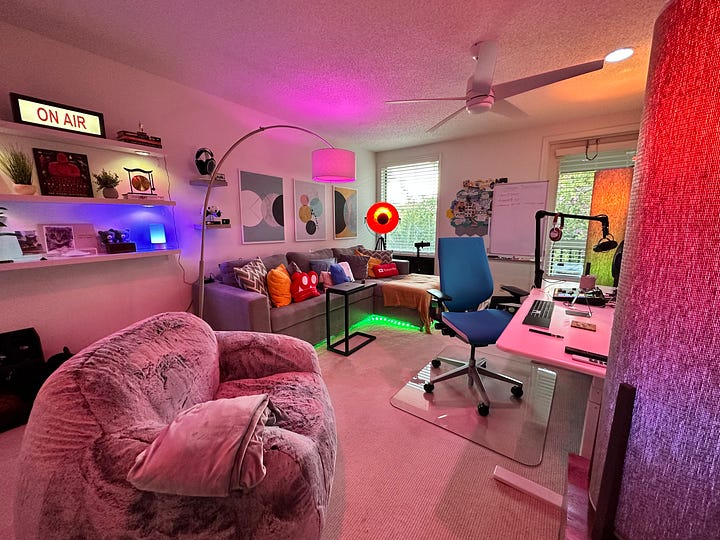 A before and after shot of the room.