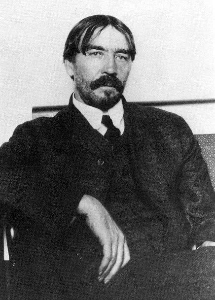 a photo of thorstein veblen, a european white dude with a large mustache and serious big dick energy