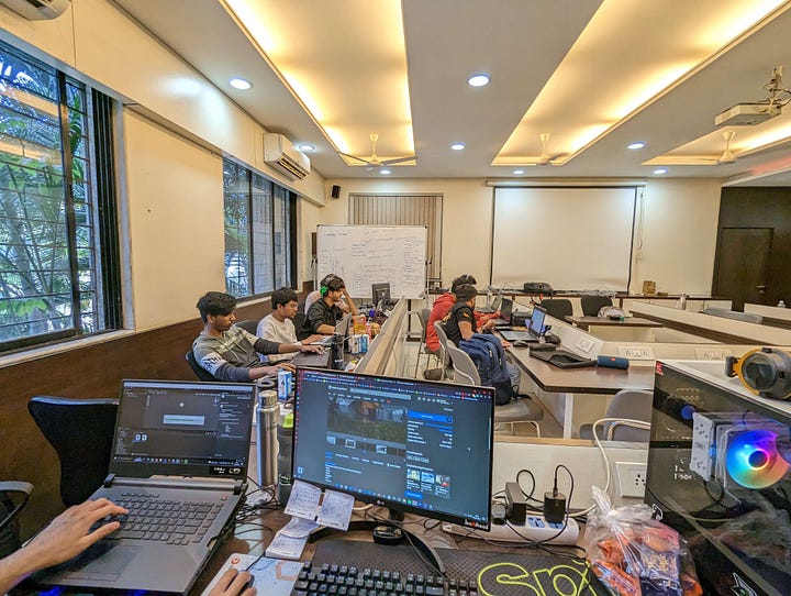 Image gallery with images of Global Game Jam events taking place all over India over the years
