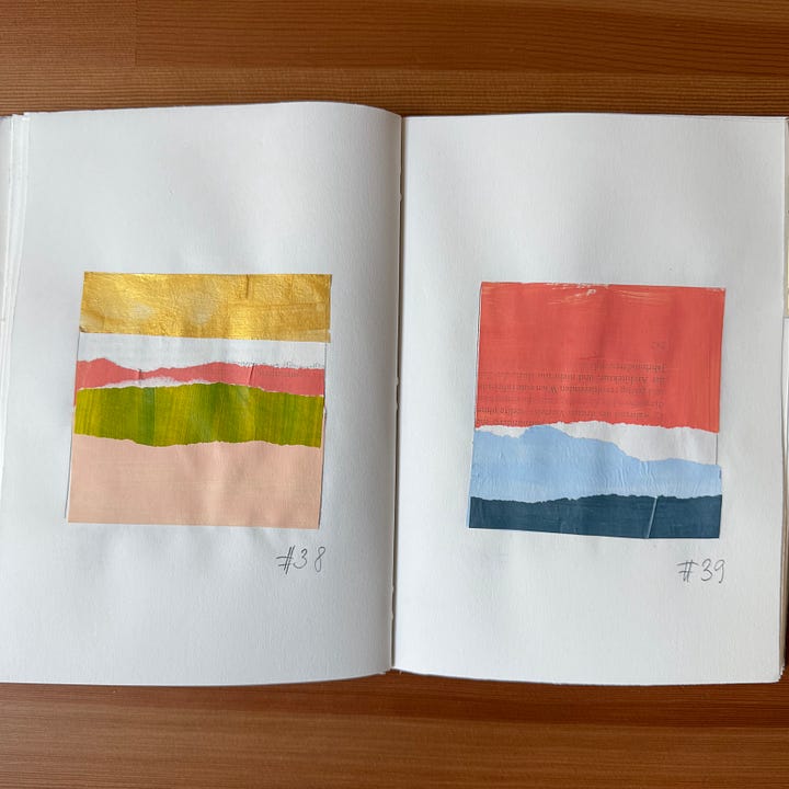 Collage art, mixed media art, sketchbooks