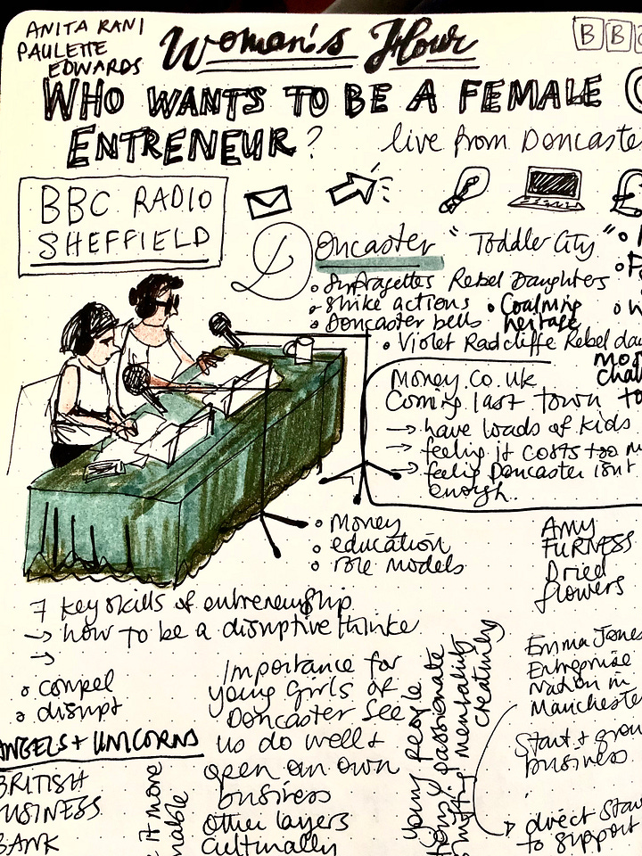 scribbles and notes from a radio show recorded in Doncaster